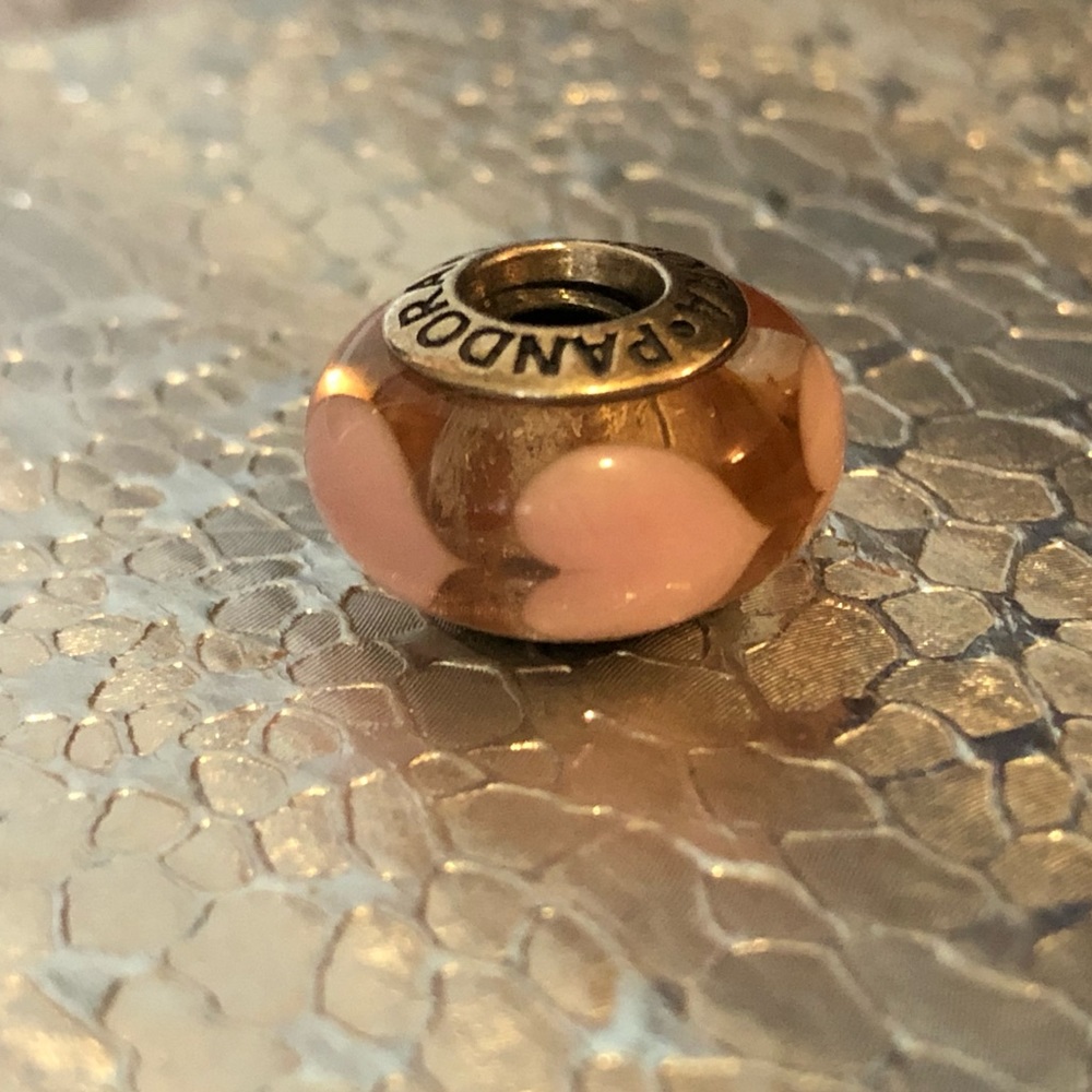 Authentic Pandora Pink Glass Charm